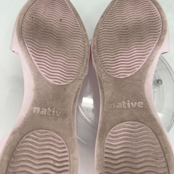 Native Women's Audrey Flat Size 7 D'Orsay Slip On Shoe Pink Rubber Beach Pool - Picture 12 of 15